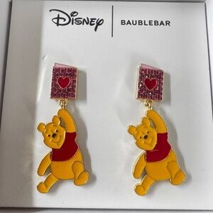 Baublebar Disney Winnie Pooh Dangle Valentine's Day Heart Earrings